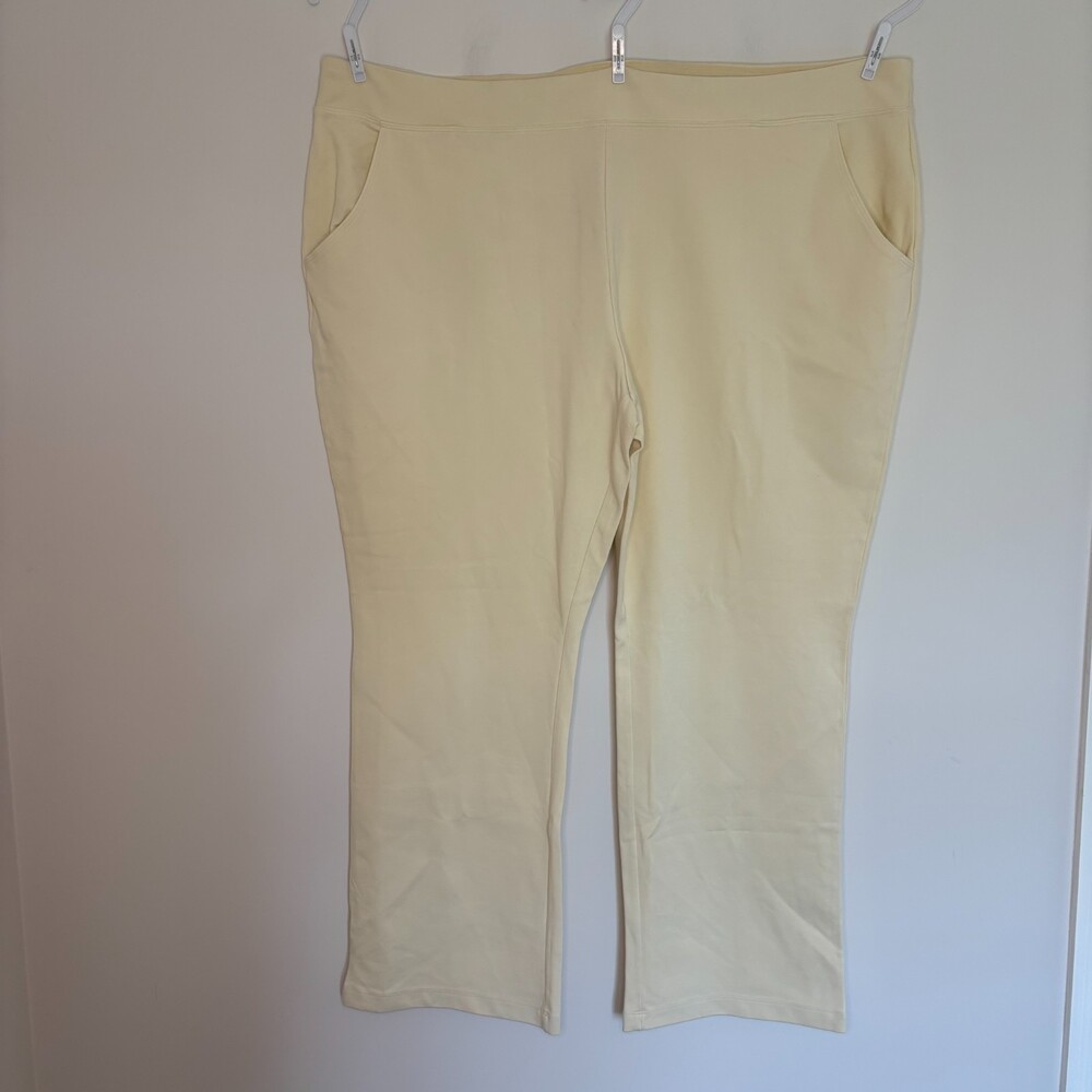 Belle by Kim Gravel NEW Ponte Bootcut Pants Womens 30W Off White Stretch